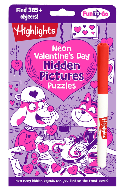 Neon Valentine's Day Hidden Pictures Puzzles